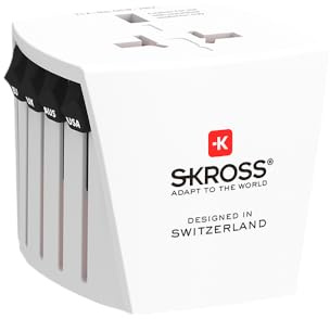 SKROSS Muv Micro World Adapter, kompakt adapterkontakt, universell reseadapter, enkel och säker anslutning för över 220 resmål