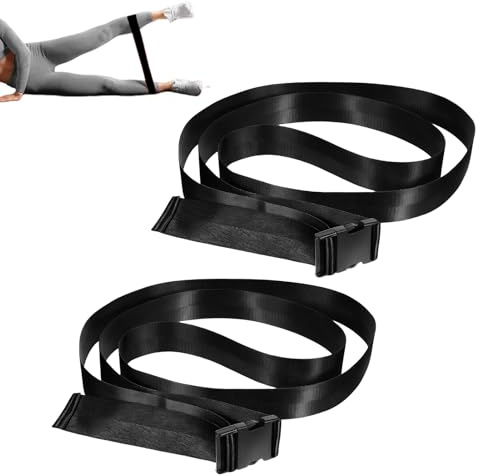 Yogabälte – justerbar träningsutrustning – fitnessband med spänne, för styrketräning, daglig träning uppvärmning