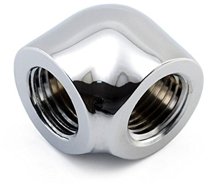 XSPC G1/4 Female 90 Degree Angled Elbow Fitting - Chrome