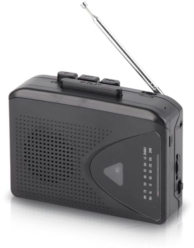 Reproductor de Casete, Reproductor de Cinta Portátil Walkman con Conector de 3,5 Mm, Batería de Soporte Y Alimentado por USB, Búsqueda Manual de Canales FM Canal FM Am