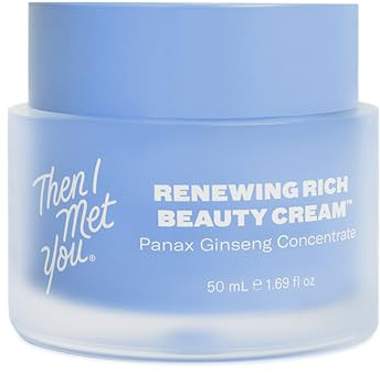 Then I Met You Renewing Rich Beauty Cream, Deep Hydration Korean Moisturizer with Quad Ginseng Complex, Fast Absorbing Vegan-Cruelty-Free Plant-Based Antioxidant, Alcohol Free Skincare for Exfoliated