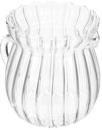 HEMOTON Piccola Bottiglia di Vetro Trasparente Bricco per La Cucina Bicchiere di Cristallo Crema di caffè Salsa di Latte Brocca Mini Brocca di Vetro per La Cucina caffè tè Latte