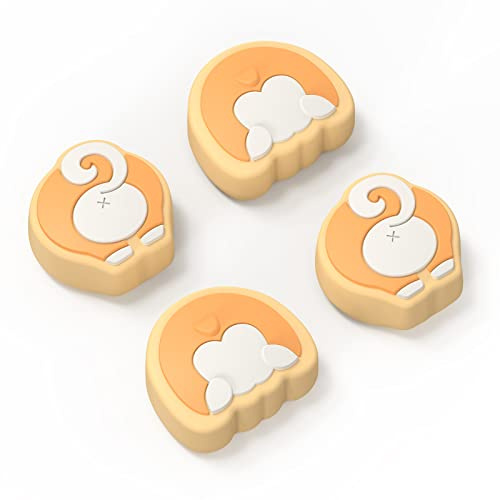 JINGDU Copri Analogici in Silicone per Nintendo Switch Joy Con,4Pcs Kit Joystick Caps per Switch/Switch OLED/Switch Lite,Corgi