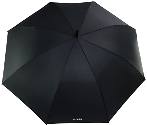 Hugo Boss Loop Black Regenschirm Stockschirm aus Polyester in der Farbe Schwarz, Maße offen: Länge ca. 90 cm, Durchmesser ca. 130 cm, HUG304A