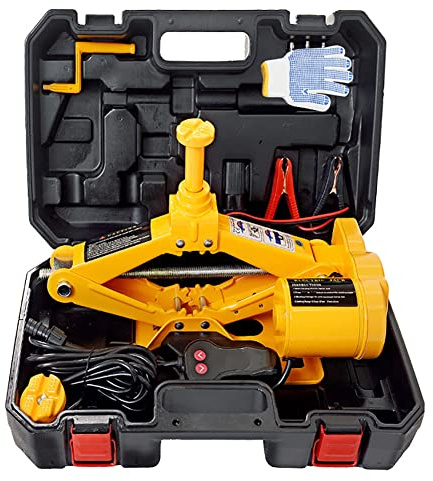 Kit de gato eléctrico para coche de 3 toneladas y 12 V Gato de tijera para coche con llave eléctrica e inflador, 120-370/170-420 mm Gato de suelo para coche de elevación, juego de elevación coche
