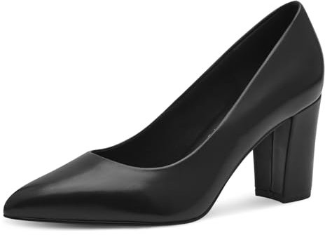 MARCO TOZZI Damen Pumps aus Leder mit Blockabsatz, Schwarz (Black Nappa), 38 EU
