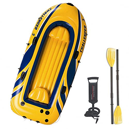 NOALED Angelboot, Schlauchboot mit Floß, Tourenkajak, Schlauchboot mit Rudern für 3 Personen, Schlauchboote