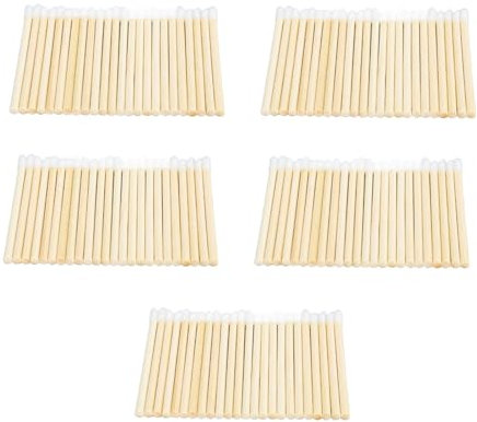 Lot de 100 Pinceaux à Lèvres Jetables de qualité Supérieure avec Manche en Bambou, Kits D'outils de Maquillage pour Application de Brillant à Lèvres, Fournitures D'extension de