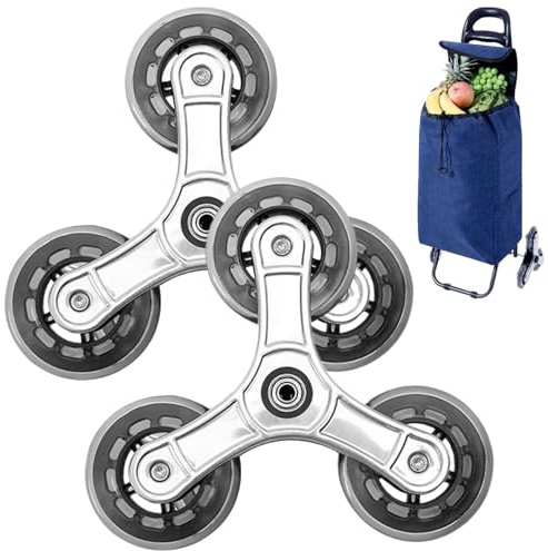 Ruote a carrello della spesa, ruote per arrampicata in scala 2 pezzi di ruote triangolari in acciaio inossidabile sostituzione Cartelle silenziose rotabili per carrello per carrello per carrello, car