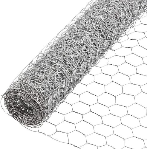 Paladian Grillage a Poule en Acier Galvanisé - Grillage Maille hexagonale 25mm - Grillage Cloture pour Volaille ou Jardin - Taille 1m x 10m - Multi Usage et Résistant - Marque Française