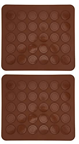 Tapetes de Silicona para Hornear Macarrones, Revestimientos para Horno, Tapete para Repostería, 2 Tapetes para Repostería con 30 Orificios para Enrollar Masa para Macarrones,