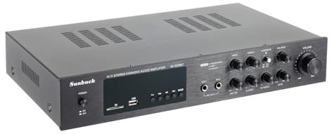 lajgeTJ Amplificateur stéréo numérique, Amplificateur Audio 5 canaux Bluetooth FM Hi-FI Amplificateur Stéréo 600W Amplificateur de Puissance Audio avec télécommande pour Home cinéma et karaoké