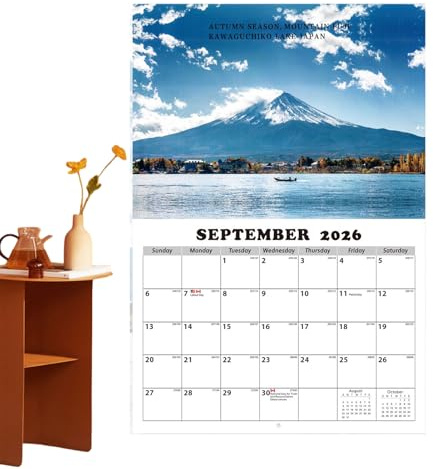 Calendario Paesaggio 2026 - Calendario Da Parete Mensile 2026 di Paesaggi Splendidi | Calendario Giornaliero Per Ufficio E Scuola Con Opere D'arte Per Diversi Spazi
