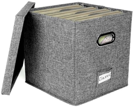 Caja Móvil Decorativa, Caja Organizadora de Almacenamiento LP - Soporte para discos portátil resistente | Cajas de archivos de almacenamiento para suministros de oficina, bolsa de etiquetas transparen