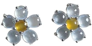 S925 Silver med Natural Jade White Ice Flower Örhängen för kvinnor Äkta 1