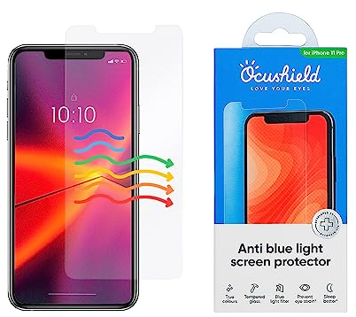 Ocushield Anti Blue Light Tempered Glass Screen Protector for iPhone 11 Pro | iPhone X | iPhone XS - Protect Your Eyes, Reduce Migraines & Improve Sleep