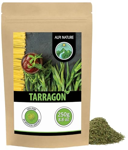 Alpi Nature Tarragon 250g 8.8 oz, Dried and Rubbed Herb, Tarragon Spice for Cooking and Seasoning