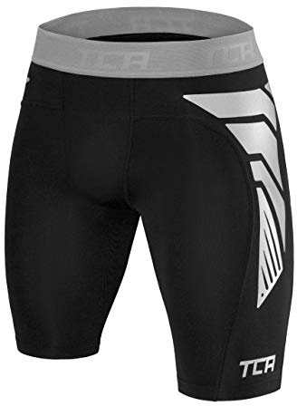 TCA CarbonForce Hombre Pantalones Cortos Térmicos con Baselayer Da Compresión Pro - Negro/Gris, M
