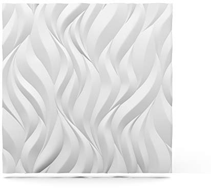 Deccart - 3D Wandpaneele 60x60 cm - Paneele Wand Wall Panels Deko Wandverkleidung Innen Panel Deckenverkleidung Decke Deckenpaneele Platten Styropor EPS-Polystyrol Flammen 1.08 m², 3 Stück, weiß