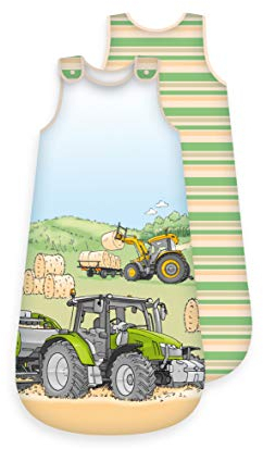 Arle-Living Baby Kinder Schlafsack Traktor - ganzjährig - umlaufender Reißverschluss (110 cm)