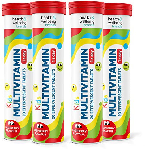 Kids Multivitamins Effervescent - Multivitamin Tablets - Complete One a Day Supplements for Children - 20 Per Tube (4)