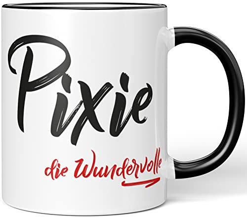JUNIWORDS Tasse, Pixie, die Wundervolle, Schwarz (5283970)