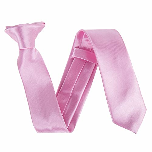 The Tie Company Barn satin kläm-på slipsar – babyrosa, Babyrosa, en storlek