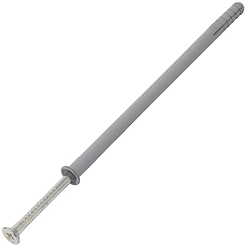 AERZETIX - C67173 - Satz von 25 Dübel mit nagel Ø10x200mm mit abgeschrägtem kragen aus polyethylen + 25 nagelschrauben Ø6.9x210 mm mit senkkopf PZ3 aus stahl - zum einschlagen - beton, ziegelstein