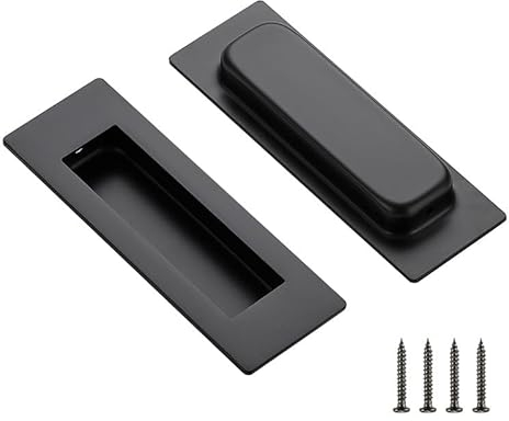 Ravinte 2 Stück Schwarz Schrank Griffe Schiebetürgriffe Schublade zieht Küchenschrank Griffe Finger zieht Hardware für Küchenschränke 120mm Länge