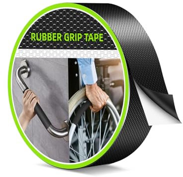 Aobrill Nastro antiscivolo in gomma, adesivo testurizzato super forte per una presa sicura e attrito, ideale per strumenti, gadget, fai da te e altro (nero, 2,5 cm x 3 m)