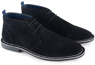 Catesby England Sahara Suede Leather Desert Boots Men Extra Padded Casual Chukka Boots Men, Black, UK 9
