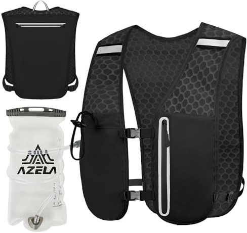 VIVCIN Running Vest with1.5LWater Bladder,4.4 oz Ultra-Lightweight Breathable Running Vest for Men Women,Adjustable Straps No-Bounce Fit,Reflective Pockets,for Trail Running,Marathon, Hiking,Cycling
