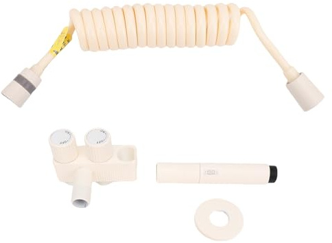 Kit de rociador de bidé para inodoro multifuncional, accesorio para bidé para inodoro, estructura de cobre, tipo de instalación de montaje en pared, fácil instalación para baño de (Beige)
