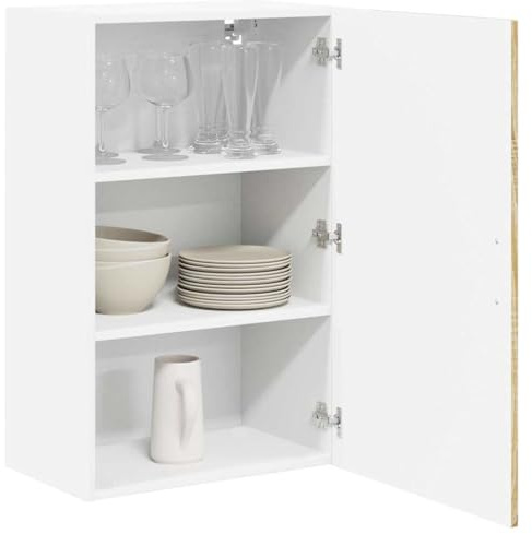 vidaXL Köksskåp Sonoma-ek 50 x 31 x 80 cm Konstruerat trä, Modernt köksskåp, rektangulär väggförvaring, hållbar organisering, effektiv lösning för hemmet, svart handtag