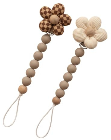 BTACGWP Lote de 2 cordones para chupetes de algodón con cierre de silicona y cordón antideslizante, aptos tanto para niños como para niñas, ideales para regalar.