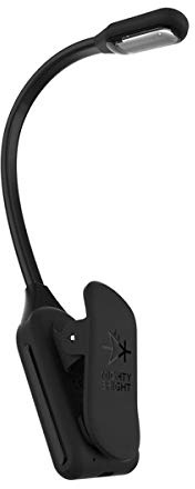 Mighty Bright The Original WonderFlex Rechargeable Book Light, 20 Lumens of Warm Eye-Care Light, 3 Brightness Levels, 45 Hours of Battery Life, Durable, Flexible (Black)