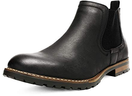 Bruno Marc Stivali da Uomo Chelsea Boots Impermeabili Stivaletti Elastico Outdoor Vintage Ankle Boot Classic Ankle Stivaletto in Pelle,Size 41.5,Nero,PHILLY-2