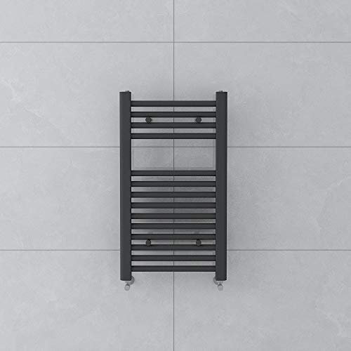 Warmehaus Towel Radiator 700 x 400mm Grey Contemporary Bathroom Towel Rail - Straight