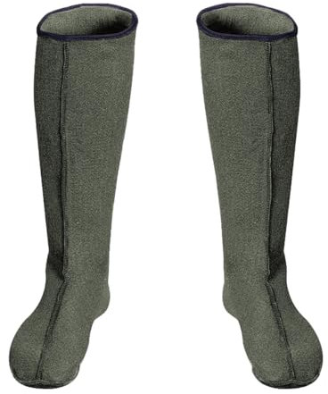 3Kamido Calze per Stivali in Feltro, Verde Oliva 45/46 Scarpe Interne per Stivali in Gomma, 36-50, Lunghe, Calza Donna, Uomo, Inserto riscaldante in Feltro, Calze Termiche