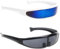 bopely 2pcs Futuristic Narrow Sunglasses Eyeglasses Mirror Lens Visor Glasses Cosplay Costume Photo Props
