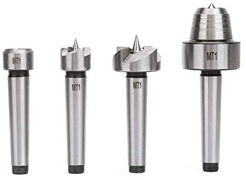 Drechselwerkzeug, 4 STÜCKE MT1/MT2 Drehmaschine Drechselmesser Spur Cup Center Set Holzbearbeitung Fingerhüte(MT1)