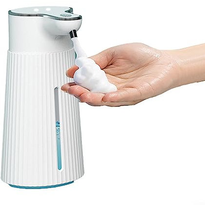 Dispenser di sapone in schiuma, erogatore automatico di sapone con rilevamento automatico, 400 ml, ricaricabile, senza tocco, montaggio a parete, per la casa
