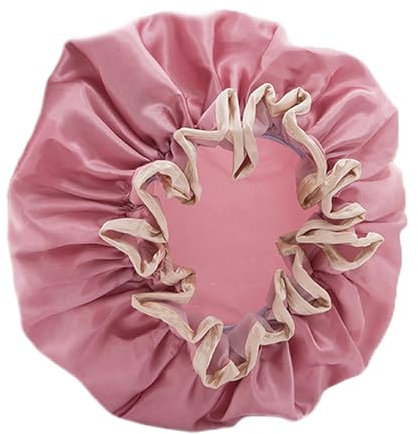Cuffia da doccia impermeabile da donna, rosa, riutilizzabile, per doccia, sauna, lavaggio del viso, sonno, cura dei capelli e della pelle, maschere termali per donne con capelli lunghi