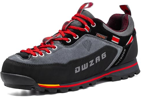 SANANG Hombres Zapatos de Senderismo al Aire Libre Deporte Cuero Montaña Escalada Trekking Caza Zapatillas de Deporte