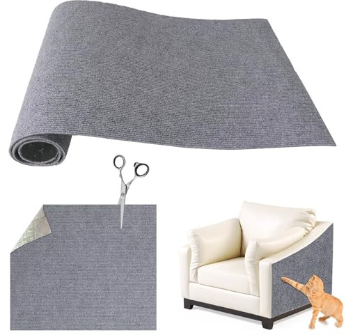 200 * 40CM Kratzmatte Selbstklebend, Selbstklebend Kratzmatte Katze, Kratzschutz Sofa Katze, DIY Kratzbretter kratzwand für Möbel Kratzteppich Couch-Schutz, Graublau