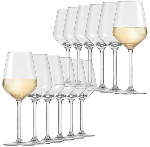Murago - 12er Set Weißweingläser Elegance ca. 380 ml - Weißweingläser elegante Weingläser Weinglas für 380ml Weißwein 12 Stück Gläser bauchig Weißweinglas spülmaschinenfest groß Weissweingläser