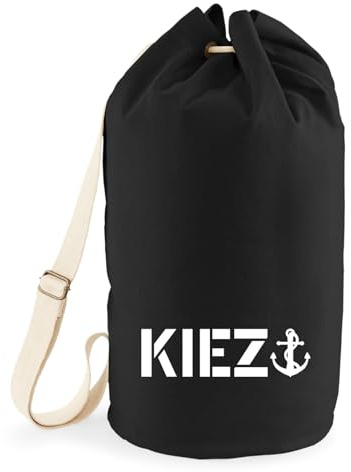 Huuraa Seesack Kiez Anker 20 Liter Black Baumwolle Rucksack Geschenkidee
