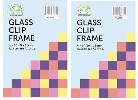 M1SS Clip Frame Picture Photo Frames Poster Frameless (Pack of 2, 6x4 Glass)