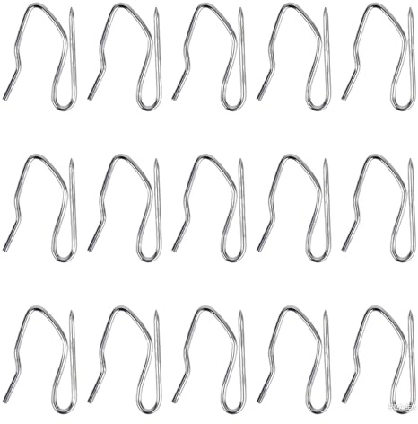 50 Pack Heavy Duty Stainless Steel Curtain Pin Hooks for Pleat Curtains | Rust resistant metal pins glide smoothly on tracks, rails and gliders, ideal for hanging pencil pleat and pinch pleat drapes