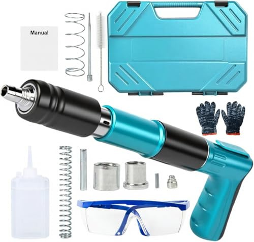 Risegun Sparachiodi Manuale, utensile per fissaggio chiodi a parete a 5 velocità, chiodatrice pneumatica a bassa rumorosità, chiodatrice regolabile per pareti in cemento per soffitti, inst